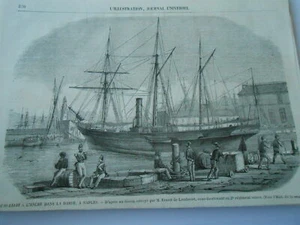 Gravure 1858 - Incendie du quartier de Cavalerie à Versailles - Imagen 1 de 1