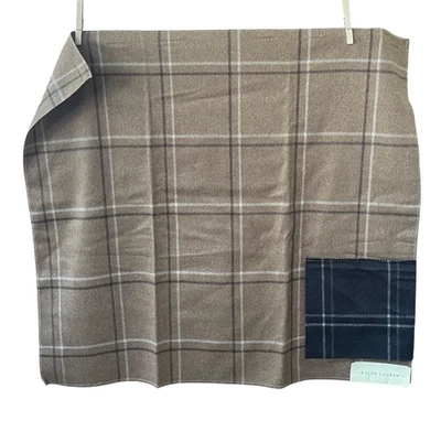 Ralph Lauren Harrison Tattersal Camel Fabric Remnant 28x26” Wool Bedford Hunt - Image 1 of 4