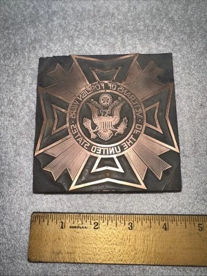 Printing Block “ Veterans Of Foreign Wars Of The United States 4 X 4 Inch￼ - Image 1 of 4
