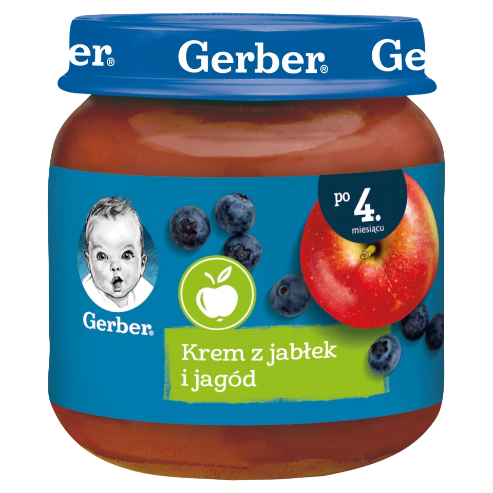 Gerber crema di mele e bacche per bambini dai 4 mesi in su 125 g - Immagine 1 di 1