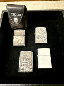 Zippo Star Windproof Lighter Lot of 4 Vintage Lighters - Assorted Designs - Picture 1 of 5