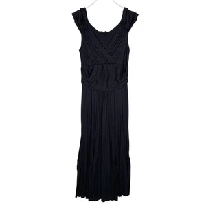 NUEVO Vestido Foteyn negro Midi Pima mezcla de algodón Peruvian Connection S para mujer - Imagen 1 de 10