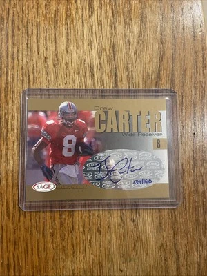 2004 SAGE #A4 Drew Carter Auto Autographs Gold #/160 Ohio State Buckeyes (U) - Image 1 of 3