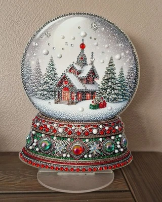 Diamond Painting Aufsteller, Schneekugel, ca 18x25 cm - Bild 1 von 2