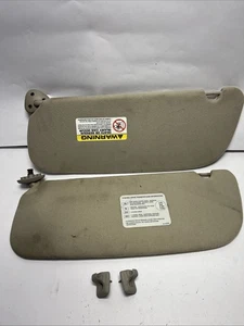 1994-2001 Dodge Ram Truck Sun Visor LH RH SET Side Beige cloth mirror OEM stains - Picture 1 of 12