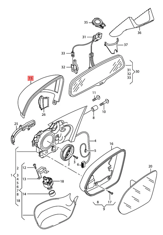 Carcasa Espejo Exterior Aluminio Original AUDI A8 S8 quattro 4H2 4H0857528A3Q7 Foto 1 de 1