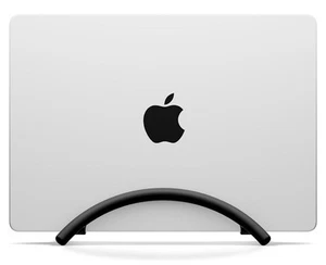 Laptop Stand – Space-Saving MacBook Stand, Adjustable Laptop Holder Black New - Picture 1 of 6