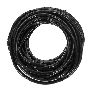 Spiral Cable Wrap, 46Ft - 1/4-Inch 14M- 6mm Spiral Wire Cord Cover, Black - Afbeelding 1 van 7