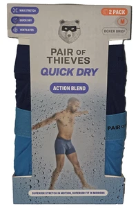 Coppia Slip Boxer Ladri Medium Uomo Blu Misto Azione Asciugatura Rapida Confezione da 2 - Foto 1 di 1