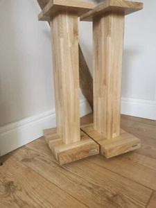 Bespoke Handmade Solid Oak Speaker Stands TLW UNO DELUXE adjustable spikes - Picture 1 of 10