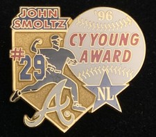 1996 CY YOUNG ~ John Smoltz MLB Baseball National League Lapel Hat Pin [S2]