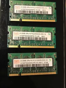 1,5GB DDR2 Hynix PC667 SO-DDR2 Laptop Memory (3x512MB) - Picture 1 of 1