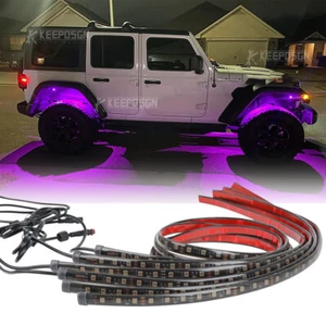 6PCS RGB LED Under Car Underglow body Light Strip Kit For Jeep JK & JKU Wrangler - Picture 1 of 9