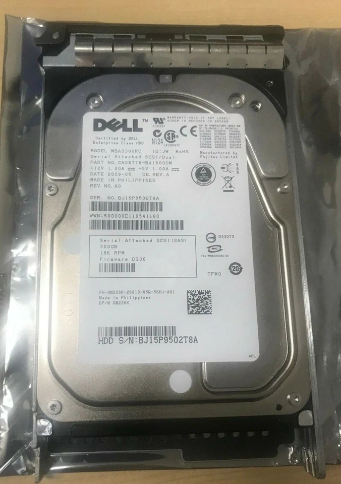 DELL N226K 0N226K MBA3300RC CA06778-B41500DM DELL 300GB 15K 3.5" SAS HDD - Image 1 of 1