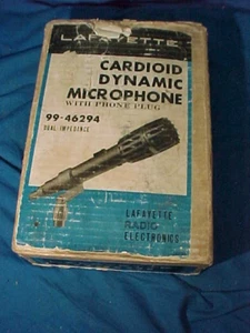 1960s LAFAYETTE Cardioid DYNAMIC MICROPHONE in Orig BOX - Zdjęcie 1 z 3