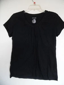 Camisa Top ST. JOHN's BAY Negra Mezcla Algodón Cuello en V Talla 2XT - Imagen 1 de 3