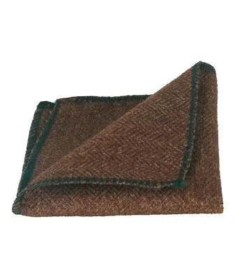 Lenço masculino masculino espinha de peixe tweed canela marrom bolso quadrado lenço - Imagem 1 de 4