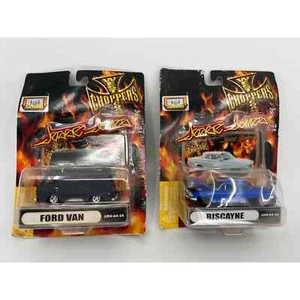VINTAGE WEST COAST CHOPPERS JESSE JAMES FORD VAN & BLUE BISCAYNE 1:64 NIP - Picture 1 of 5