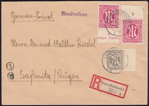 Bizone Zähnung Mi.Nr 30 c (Cz (2) R-Brief MeF geprüft BPP Mi.Wert 190 € (1093) - Picture 1 of 4