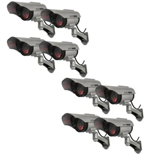 8X Solar Dummy Security Camera Fake Flashing Light IR LED Home CCTV Surveillance - Picture 1 of 6
