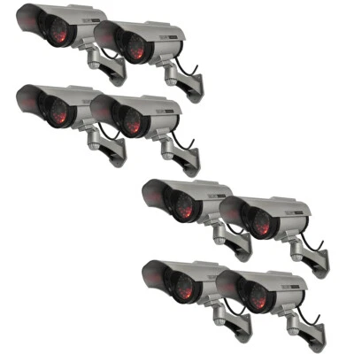 8X Solar Dummy Security Camera Fake Flashing Light IR LED Home CCTV Surveillance - Image 1 of 4