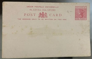 ST. Lucia 1D Queen Victoria UPU reply Post Card - Picture 1 of 1