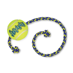 Kong Dog Airdog Squeaker Ball With Rope Medium 2 Dog Toys Fetch Toy SqueakAir® - Picture 1 of 12