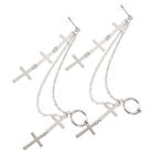 Cross Dangle Drop Earrings Double Jewelry-