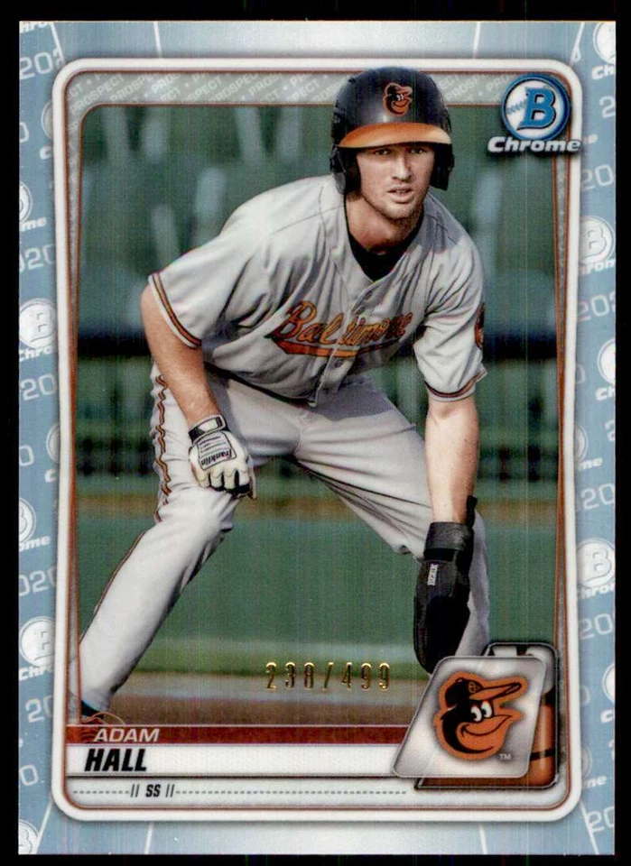 2020 Bowman Chrome Chrome Refractors Adam Hall 238/499 #BCP-90 - Image 1 of 2