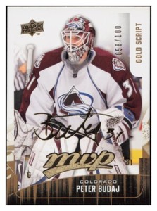 C831 PETER BUDAJ 2009-10 UPPER DECK MVP GOLD SCRIPT 58/100 #227 AVALANCHE RARE