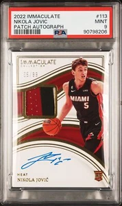 2022 Panini Immaculate Collection Nikola Jovic #113 Patch Autograph /99 PSA 9 - Picture 1 of 2