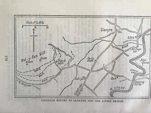 LLANYRE Footpath Routes Vintage County Map 1950s Wales England Wye Valley - Picture 1 of 2