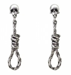Hang Man's Noose Droppers Set, Earrings, Skull Gothic Execution, Alchemy England - Picture 1 of 4