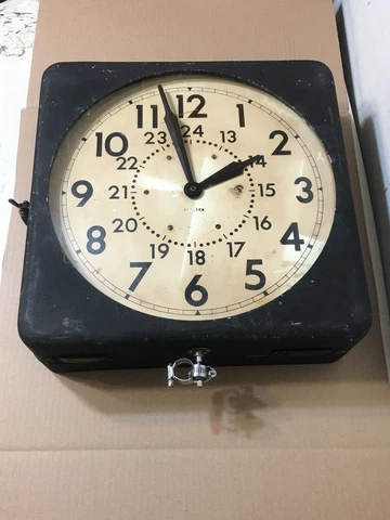 Rare Chelsea Bendix Radio Model Military Style Gallery Clock 15”+ Dial Cover
