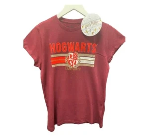 Harry Potter Ladies Top T Shirt Sparkling Hogwarts Sizes 8 - 20 Red  - Picture 1 of 4