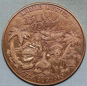 MOBILE MYSTICS 2001~ Mardi Gras Bronce ~ ISLAND HOPPIN~93 ¢ Envío con orugas - Imagen 1 de 2