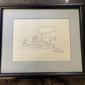 Disneyana Convention Original Jeremy Vanhoozer Bleistiftzeichnung Steamboat Willie - Bild 1 von 12