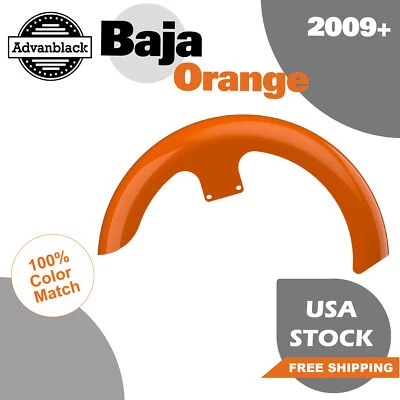 Baja Orange 21" Reveal Wrapper Hugger Front Fender Fits Harley Street Road 09+ - Image 1 of 4