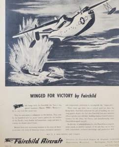 1944 Print Ad Fairchild Aircraft Plane US Air Force Advertisement Ephemera - Picture 1 of 12