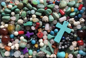 Beads 200 Stone Ass'd. Agate Hematite Jasper Howlite for Crafting/Jewelry Making - Picture 1 of 9