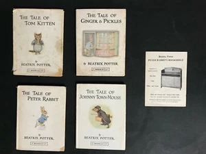 BEATRIX POTTER 1960's BOOK LOT OF 4 & AD FOR PETER RABBITS BOOKSHELF - Bild 1 von 3