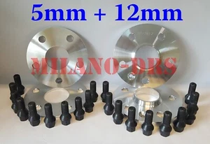 4 DISTANZIALI RUOTA 5+12mm AUDI TT II (8J) - TT III (8S) + BULLONI BLACK - Imagen 1 de 1