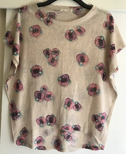 Womens Floral Qed London Top S/M Brand New - Picture 1 of 2