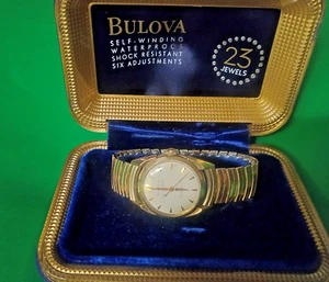 Vintage Bulova Gold Filled Auto 23j Box. Runs. 31mm - Picture 1 of 8