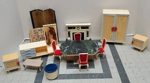 Vintage Ideal Big Lot# 1 Dollhouse Furniture bedroom, kitchen Rare 60,70s - Picture 1 of 12