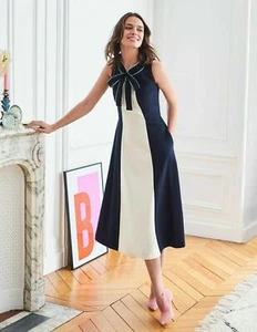 Boden Elise Ponte Dress Navy/IVORY SIZE UK 20L J0601 RRP £110 EXCELLENT D15 - Imagen 1 de 6