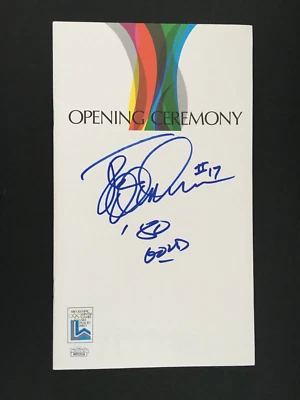 JACK O'CALLAHAN AUTO'D USA OLYMPIC OPENING CEREMONY PROGRAM W/ 80 GOLD INSCR JSA - Image 1 of 4