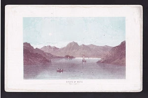 antiker Gravur Kunstdruck Boote Kyles of Bute Schottland UK 4 x 6 1/2" - Bild 1 von 2