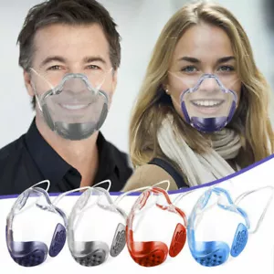 Klar Transparent Antibeschlag Gesichtsmaske Schild Wiederverwendbar Abdeckung Mund Antibeschlag+ - Bild 1 von 16
