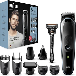 Regolabarba Tagliacapelli Uomo Rasoio Incluso, Rifinitore Barba, 9 in 1 Styling - Foto 1 di 15
